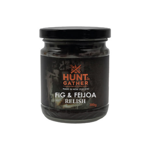 Jar of Hunt & Gather Fig & Feijoa Relish on a white background