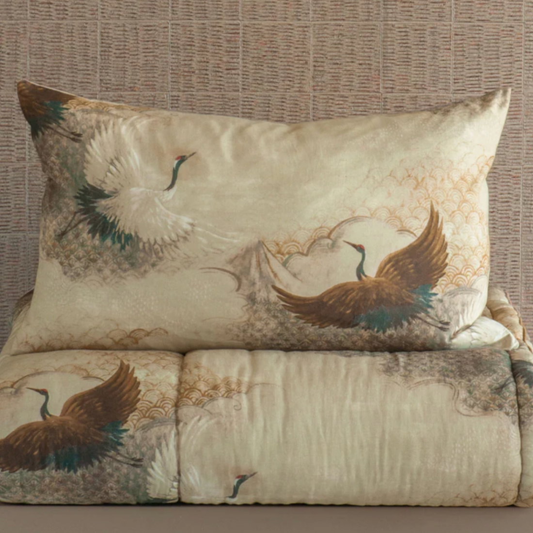 Tsuru Pillowcase Pair| Natural