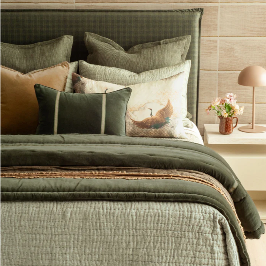 Tsuru Pillowcase Pair| Natural