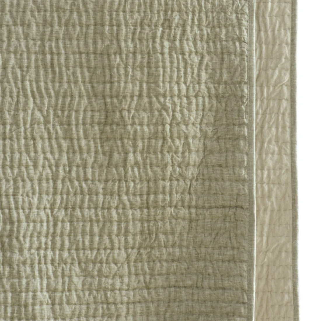 Misaka Queen Bedspread | Light Moss