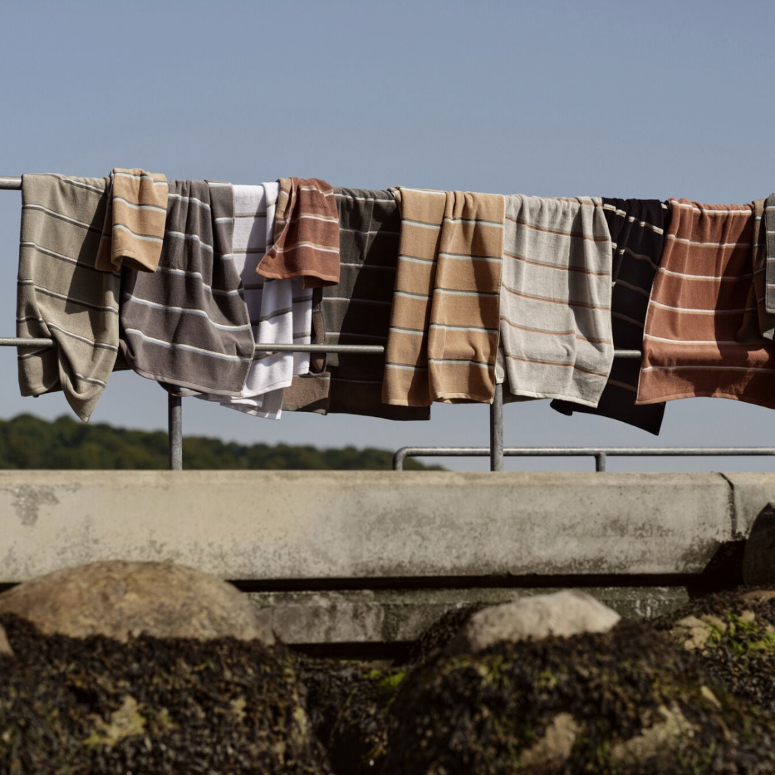 Sauna Towel | Soft Grey/Eucalyptus/Terracotta