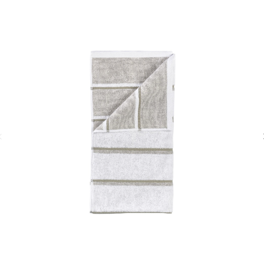 Sauna Hand Towel | White/Soft Grey/Eucalyptus