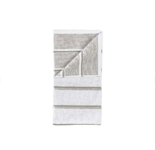 Sauna Hand Towel | White/Soft Grey/Eucalyptus