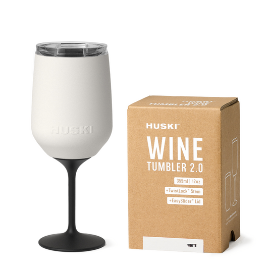 Huski Stemmed Wine Tumbler 2.0 White 355ml