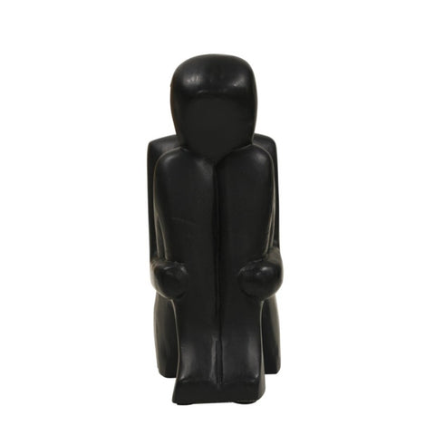 Wooden Sitting Figure Black