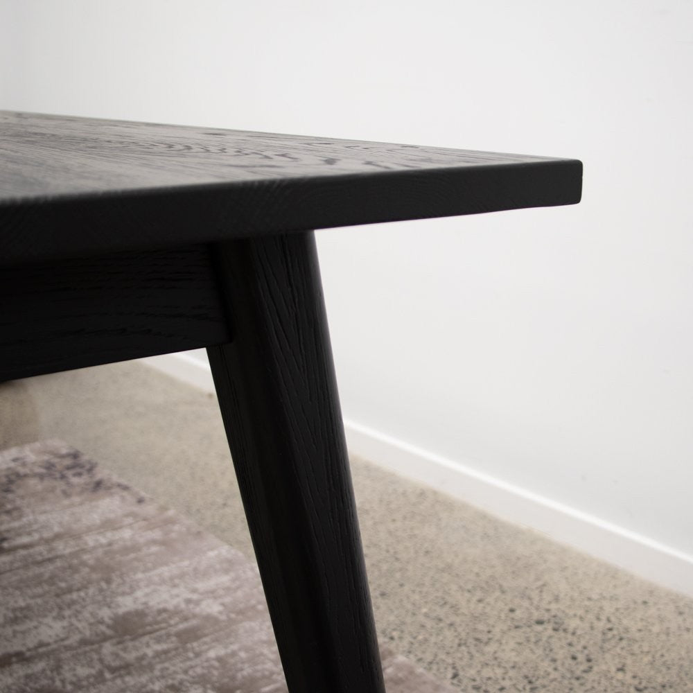 Vassa Oak Dining Table - Matte Black