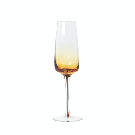 Amber Champagne Glasses - Set of 4