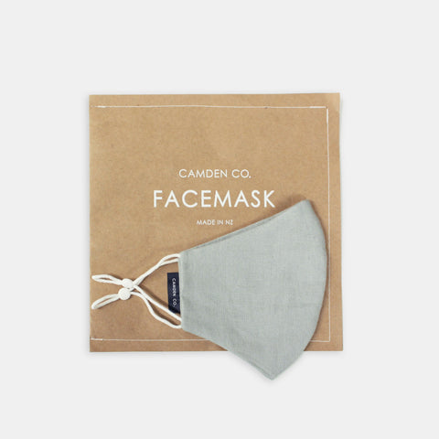 Camden Co Linen Adult Face Mask - Dove Grey