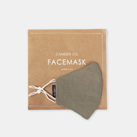 Camden Co Linen Adult Face Mask - Green Moss