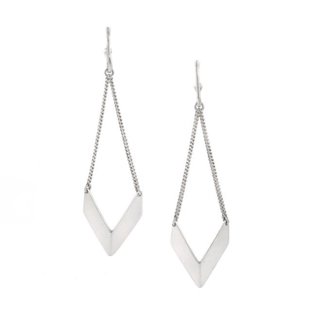 Ede & Addison Chevron Earrings Silver