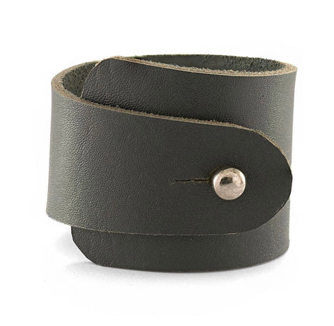 Ede & Addison Classic Black Leather Cuff