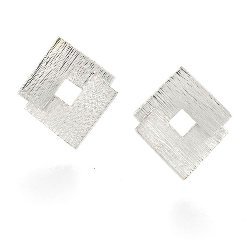 Ede & Addison Double Vee Earrings Silver