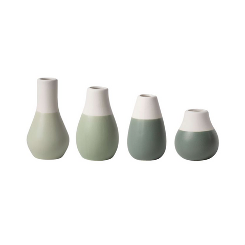 Green Mini Pastel Vases - Set of 4