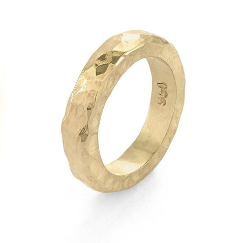 Ede & Addison Hammered Stacker Ring Gold 8.5 (Q)
