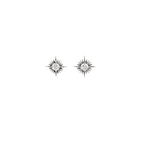 Lindi Kingi Starburst Stud Earrings - Silver
