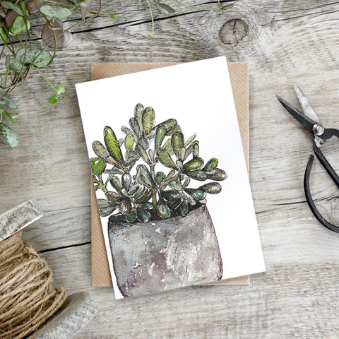Succulent in Pot Greeting Card