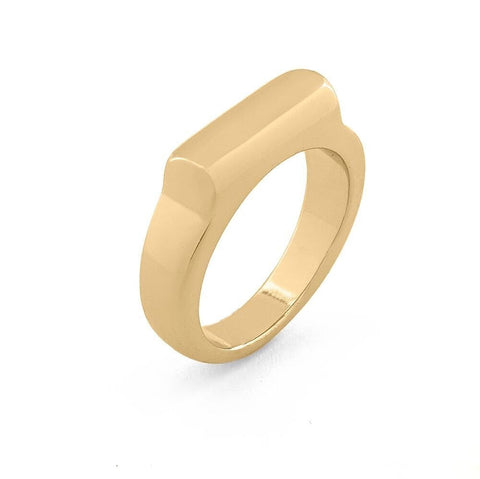 Ede & Addison Petite Signet Ring Gold 8.5 (Q)