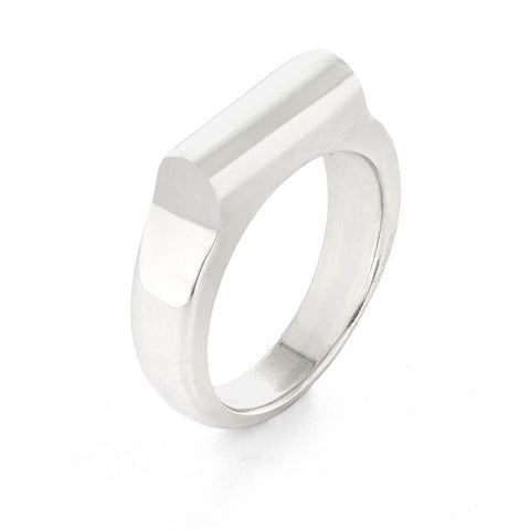 Ede & Addison Petite Signet Ring Silver 7.5 (O)