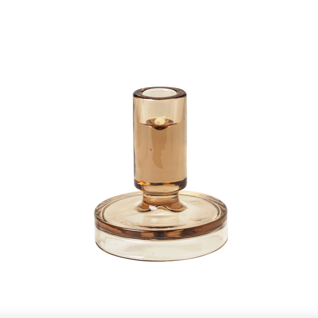 Petra Indian Tan Glass Candleholder - Medium