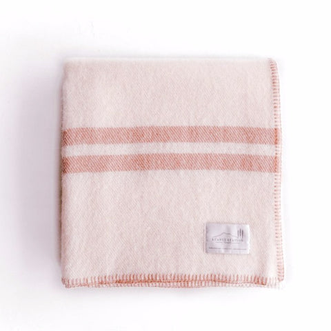Ruanui Station Wool Baby Blanket - Piki Pink