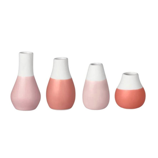 Red Mini Pastel Vases - Set of 4