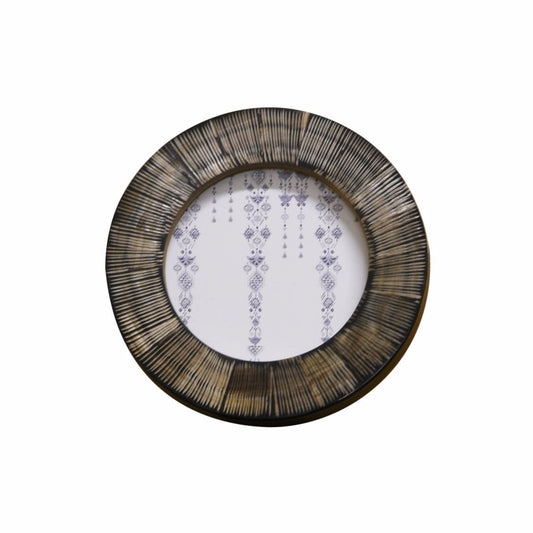 Round Shagreen Horn Photo Frame