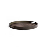 Aged Bronze Round Mirror Tray - Small
