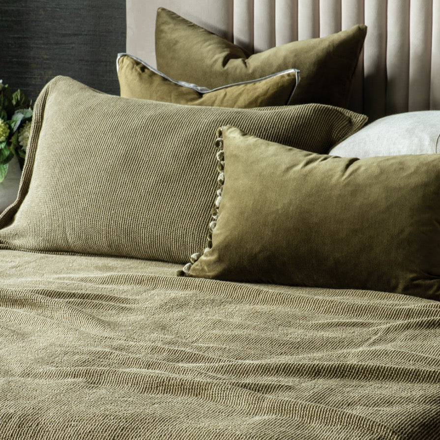 Sottobosco Queen Bedspread | Olive