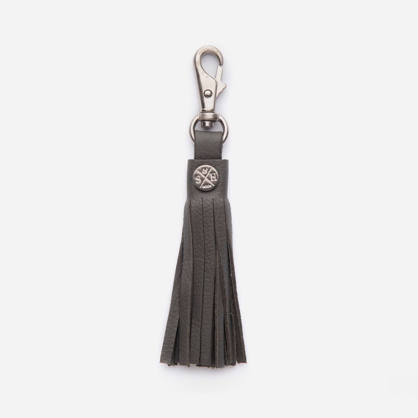 Leather Bag / Key Tassel - Charcoal