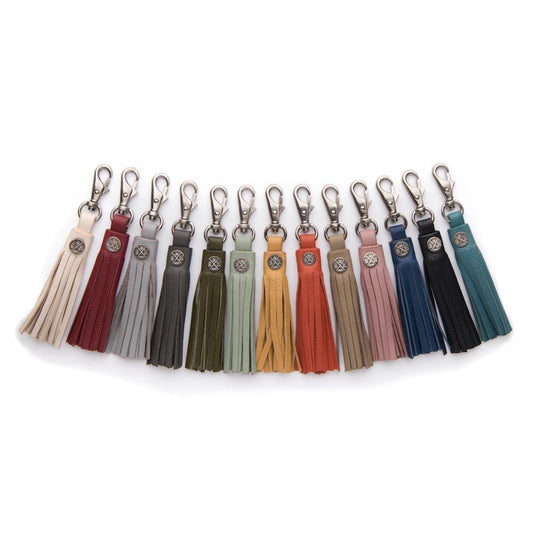 Leather Bag / Key Tassel - Charcoal
