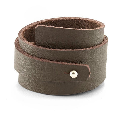 Ede & Addison Wrapped Brown Leather Cuff