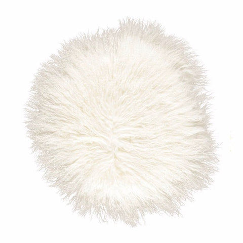 Bianca Lorenne Tibetan Ivory Sheepskin Round Cushion